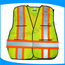 100% polyester gilet de sécurité 110gsm mesh avec poches multiples